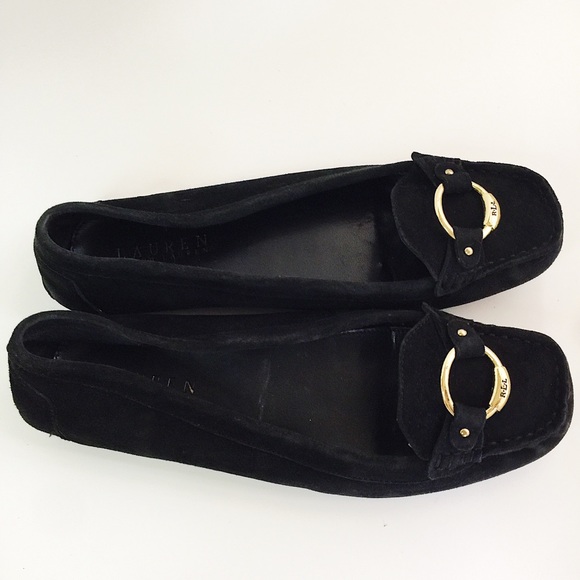 Lauren Ralph Lauren Black Suede Driving Flats 9.5 - Picture 3 of 8
